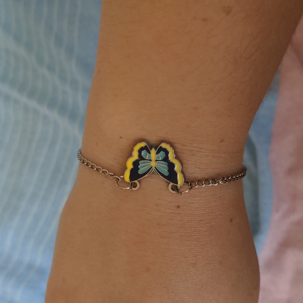 Blue and Yellow Butterfly Bracelet